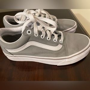 Women’s 6.5 Grey/White Vans Shoes, EUC